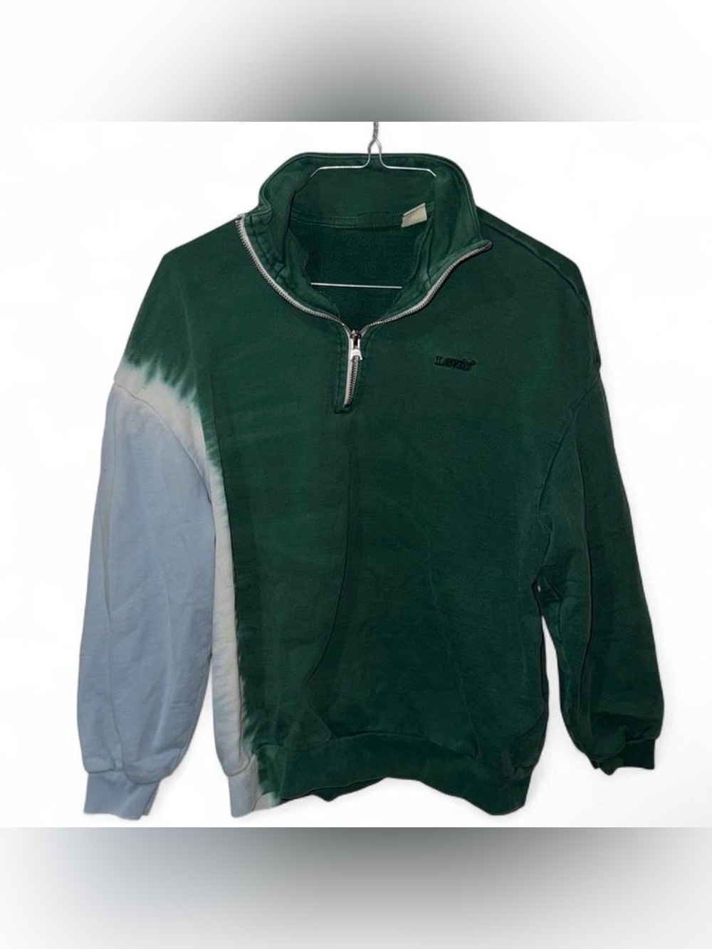Levi's women’s Green Zip-Neck Pullover Sweater